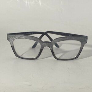 SEE "Torie" Eyeglass Frames, Made in Italy,  Silver front, Brown frame